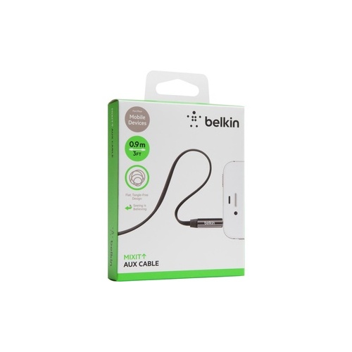 Belkin Cable,3.5mm Audio,m/m,flat,straight,nic (AV10127TT03-BLK)
