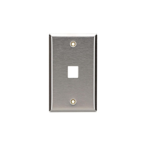 Black Box Keystone Wallplate - Stainless Steel, Single-gang, 1-port, Gsa, Taa (WP370)