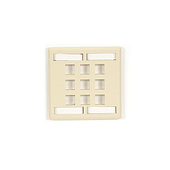 Black Box Keystone Wallplate - Double-gang, 9-port, Ivory, Taa (WPT484)