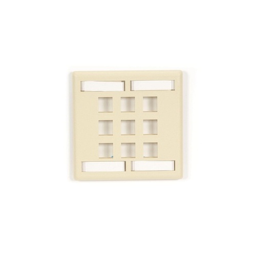 Black Box Keystone Wallplate - Double-gang, 9-port, Ivory, Taa (WPT484)