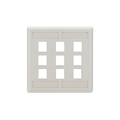 Black Box Keystone Wallplate - Double-gang, 9-port, Office White, Taa (WPT486)