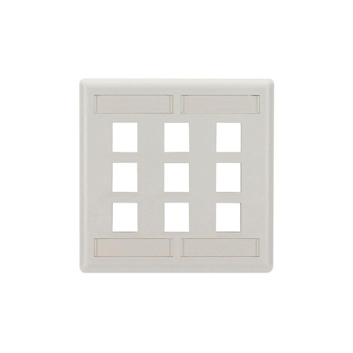 Black Box Keystone Wallplate - Double-gang, 9-port, Office White, Taa (WPT486)