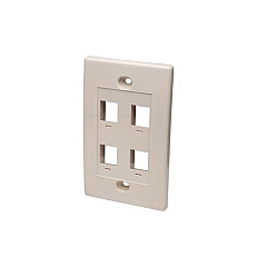 Intellinet 4 Outlet Ivory Wall Plate (162951)