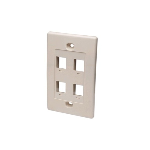 Intellinet 4 Outlet Ivory Wall Plate (162951)