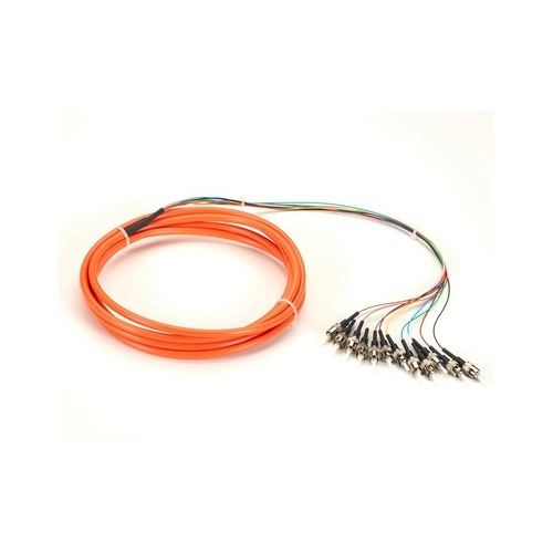 Black Box Om1 62.5-micron Multimode Fiber Optic Pigtail - 12-strand, Ofnr, Pvc, St, Orange, 3-m (9.6-ft.) (FOPT50M1-ST-12OR-3)