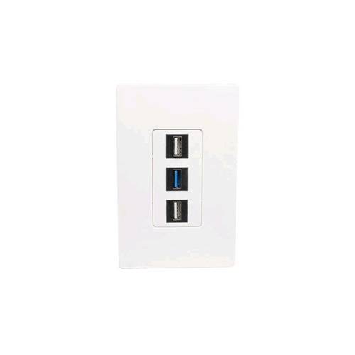 Tripp Lite 3-port Single-gang Keystone Wallplate (N080103)