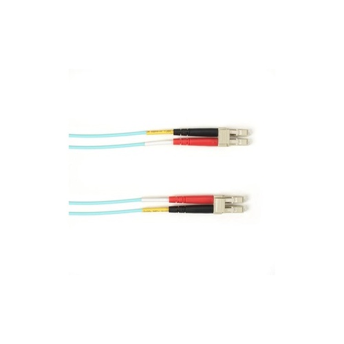 Black Box Om3 50/125 Multimode Fiber Optic Patch Cable - Ofnr Pvc, Lc To Lc, Aqua, 8-m (26.3-ft.), Gsa, Taa, Non-returnable/non-cancelable (FOCMR10-008M-LCLC-AQ)