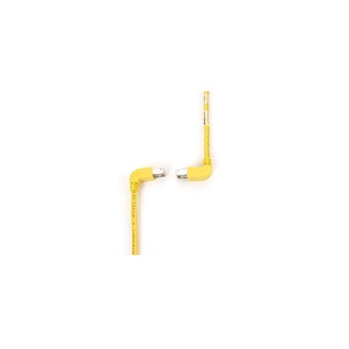 Black Box Cat6 250-mhz Molded Angled Stranded Ethernet Patch Cable - Shielded (s/ftp), Cm Pvc (rj45 M/m), Yellow, 3-ft. (0.9-m) (EVNSL214S-0003-90DU)