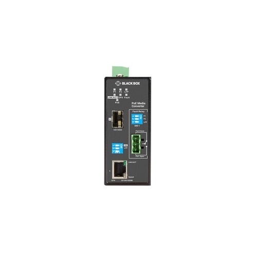 Black Box Gigabit Ethernet Industrial Poe Media Converter - 10/100/1000-mbps Copper To 100/1000-mbps Fiber Sfp, Gsa, Taa (LGC5500A)