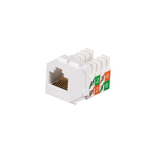 Black Box Cat5e Keystone Jack - Unshielded, White, 25-pack, Gsa, Taa (FMT929-R2-25PAK)