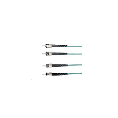 Black Box Om3 50/125 Multimode Fiber Optic Patch Cable - Ofnr Pvc, St To St, Aqua, 5-m (16.4-ft.) (EFNT010-005M-STST)