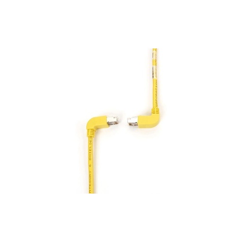 Black Box Cat6 250-mhz Molded Angled Stranded Ethernet Patch Cable - Shielded (s/ftp), Cm Pvc (rj45 M/m), Yellow, 10-ft. (3.0-m) (EVNSL214S-0010-90DU)
