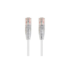 Monoprice Slimrun Cat6 Ethernet Patch Cable_ Snagless Rj45_ Stranded_ 550mhz_ Utp_ Pure Bare Copper Wire_ 28awg_ 50ft_ White (34642)