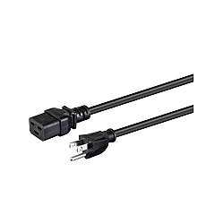 Monoprice Power Cord - Nema 5-15p To Iec 60320 C19_ 14awg_ 15a/1875w_ 125v_ 3-prong_ Black_ 10ft (35053)