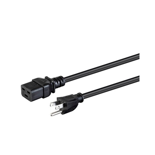 Monoprice Power Cord - Nema 5-15p To Iec 60320 C19_ 14awg_ 15a/1875w_ 125v_ 3-prong_ Black_ 10ft (35053)