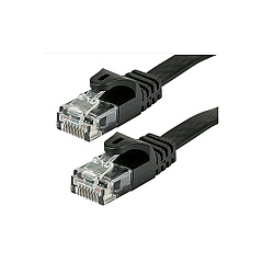 Monoprice Cat5e Flat Patch Cable_ 2ft Black (9546)