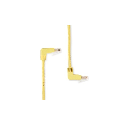 Black Box Cat5e 100-mhz Molded Angled Stranded Ethernet Patch Cable - Unshielded (utp), Cm Pvc (rj45 M/m), Yellow, 1-ft. (0.3-m) (EVNSL24E-0001-90DU)