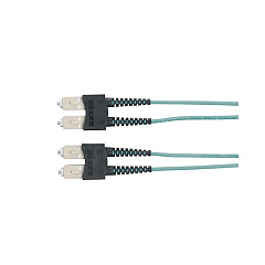 Black Box Om3 50/125 Multimode Fiber Optic Patch Cable - Ofnr Pvc, Sc To Sc, Aqua, 10-m (32.8-ft.) (EFNT010-010M-SCSC)
