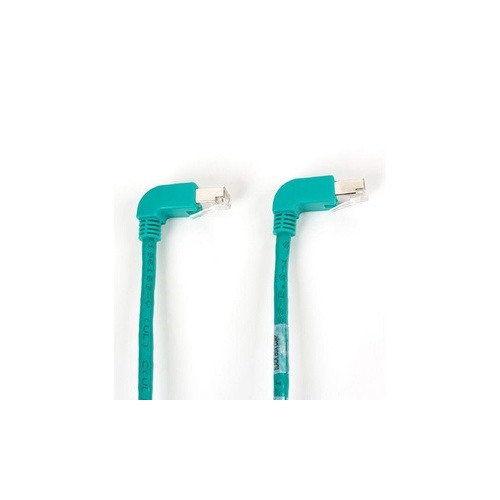 Black Box Cat6 250-mhz Molded Angled Stranded Ethernet Patch Cable - Shielded (s/ftp), Cm Pvc (rj45 M/m), Green, 6-ft. (1.8-m) (EVNSL212S-0006-90DD)