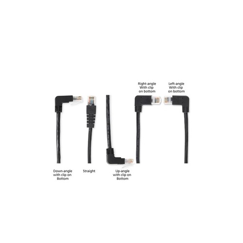 Black Box Cat6 250-mhz Molded Angled Stranded Ethernet Patch Cable - Unshielded (utp), Cm Pvc (rj45 M/m), Blue, 3-ft. (0.9-m) (EVNSL216-0003-90DU)