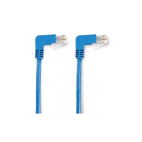 Black Box Cat6 250-mhz Molded Angled Stranded Ethernet Patch Cable - Shielded (s/ftp), Cm Pvc (rj45 M/m), Blue, 3-ft. (0.9-m) (EVNSL216S-0003-90DD)