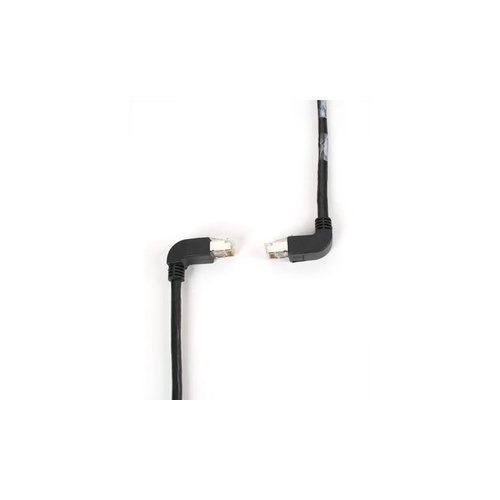 Black Box Cat6 250-mhz Molded Angled Stranded Ethernet Patch Cable - Shielded (s/ftp), Cm Pvc (rj45 M/m), Black, 15-ft. (4.6-m) (EVNSL217S-0015-90DU)