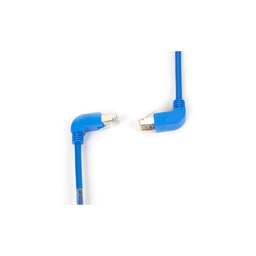 Black Box Cat5e 100-mhz Molded Angled Stranded Ethernet Patch Cable - Shielded (f/utp), Cm Pvc (rj45 M/m), Blue, 1-ft. (0.3-m) (EVNSL21ES-0001-90DU)