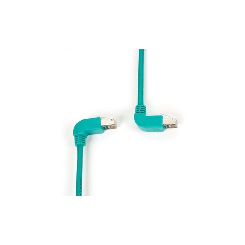 Black Box Cat5e 100-mhz Molded Angled Stranded Ethernet Patch Cable - Shielded (f/utp), Cm Pvc (rj45 M/m), Green, 1-ft. (0.3-m) (EVNSL22ES-0001-90DU)