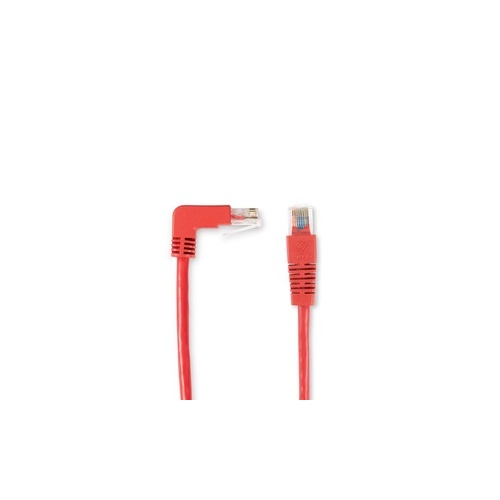 Black Box Cat5e 100-mhz Molded Angled Stranded Ethernet Patch Cable - Unshielded (utp), Cm Pvc (rj45 M/m), Red, 1-ft. (0.3-m) (EVNSL23E-0001-90DS)