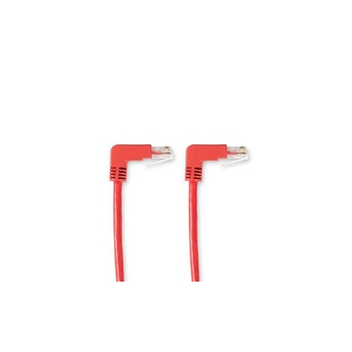 Black Box Cat5e 100-mhz Molded Angled Stranded Ethernet Patch Cable - Unshielded (utp), Cm Pvc (rj45 M/m), Red, 3-ft. (0.9-m) (EVNSL23E-0003-90DD)
