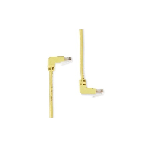 Black Box Cat6 250-mhz Molded Angled Stranded Ethernet Patch Cable - Unshielded (utp), Cm Pvc (rj45 M/m), Yellow, 3-ft. (0.9-m) (EVNSL246-0003-90DU)