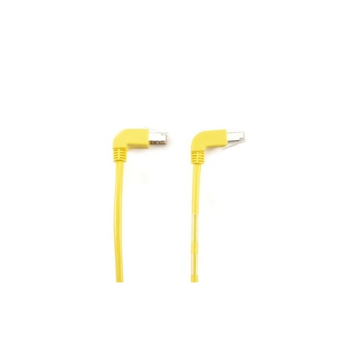 Black Box Cat5e 100-mhz Molded Angled Stranded Ethernet Patch Cable - Shielded (f/utp), Cm Pvc (rj45 M/m), Yellow, 3-ft. (0.9-m) (EVNSL24ES-0003-90DU)