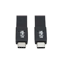 Tripp Lite Usb C Cable Flat 10 Gbps M/m Black 3ft (U420-003-G2-FL)