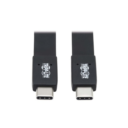 Tripp Lite Usb C Cable Flat 10 Gbps M/m Black 3ft (U420-003-G2-FL)