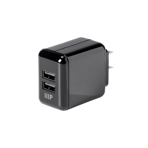 Monoprice 2-port Usb Wall Charger 4.2a, Black (15518)