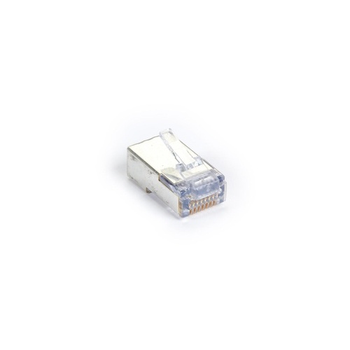 Black Box Cat5e Ez Rj45 Modular Plug Connector For Round Solid/stranded Wire - Shielded, Taa, 100-pack, Gsa, Taa (C5EEZSP-100PAK)