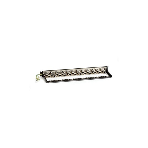 Black Box Cat6a Staggered Feed-through Patch Panel - 1u, Shielded, 24-port, Gsa, Taa (C6AFP70S-24)