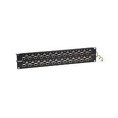 Black Box Cat6a Staggered Feed-through Patch Panel - 2u, Shielded, 48-port, Gsa, Taa (C6AFP70S-48)
