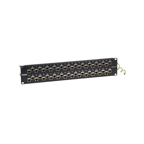 Black Box Cat6a Staggered Feed-through Patch Panel - 2u, Shielded, 48-port, Gsa, Taa (C6AFP70S-48)
