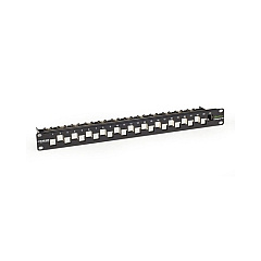 Black Box Cat6a Staggered Multimedia Patch Panel - 1u, Blank, 24-port, Gsa, Taa (C6AMP70-24)