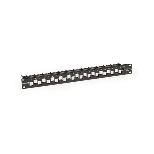 Black Box Cat6a Staggered Multimedia Patch Panel - 1u, Blank, 24-port, Gsa, Taa (C6AMP70-24)