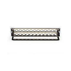 Black Box Cat6a Staggered Multimedia Patch Panel - 2u, Blank, 48-port, Gsa, Taa (C6AMP70-48)