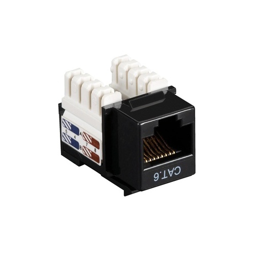 Black Box Cat6 Keystone Jack - Unshielded, Rj45, Black (CAT6J-BK)