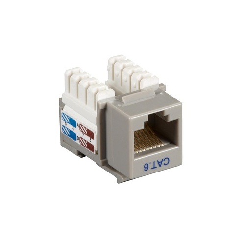 Black Box Cat6 Keystone Jack - Unshielded, Rj45, Gray (CAT6J-GY)