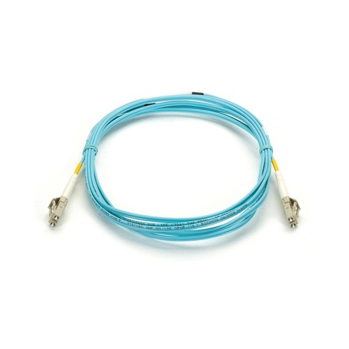 Black Box Om3 50/125 Multimode Fiber Optic Patch Cable - Ofnr Pvc, Lc To Lc, Aqua, 2-m (6.5-ft.) (EFNT010-002M-LCLC)