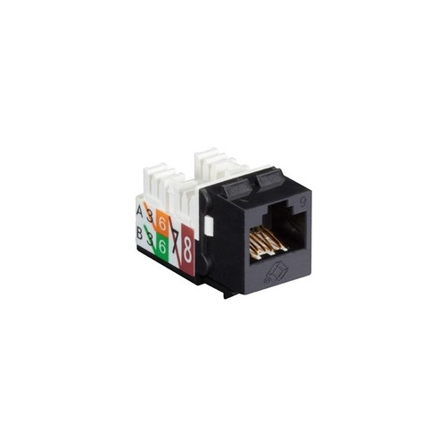 Black Box Cat6 Keystone Jack - Unshielded, 110 Punchdown Type, Taa, Black, 25-pack, Gsa, Taa (FMT631-R3-25PAK)