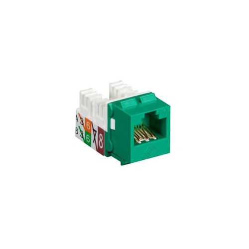 Black Box Cat6 Keystone Jack - Unshielded, 110 Punchdown Type, Taa, Green, 25-pack, Gsa, Taa (FMT634R325PAK)