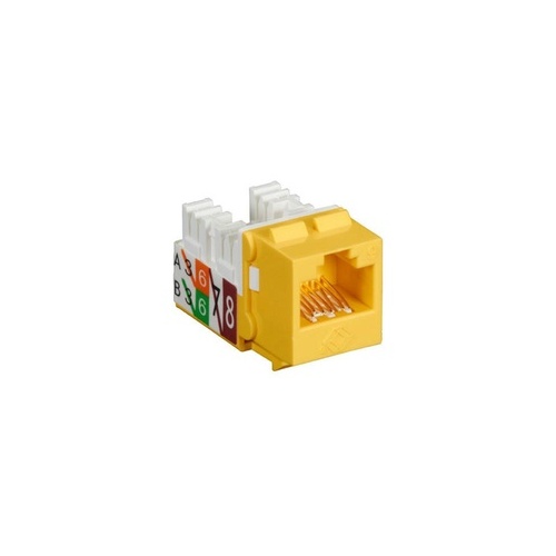 Black Box Cat6 Keystone Jack - Unshielded, 110 Punchdown Type, Taa, Yellow, 25-pack, Gsa, Taa (FMT640-R3-25PAK)