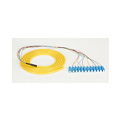Black Box Os2 9-micron Single-mode Fiber Optic Pigtail - 12-strand, Ofnr, Pvc, Sc, Yellow, 3-m (9.6-ft.) (FOPT50S1-SC-12YL-3)