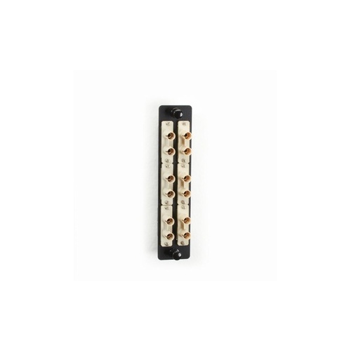 Black Box High-density Multimode Fiber Adapter Panel - Ceramic Sleeve, (6) St/sc Duplex, Beige, Taa (JPM466B)